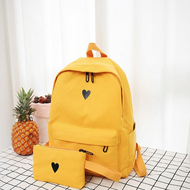 Heart Yellow Backpack