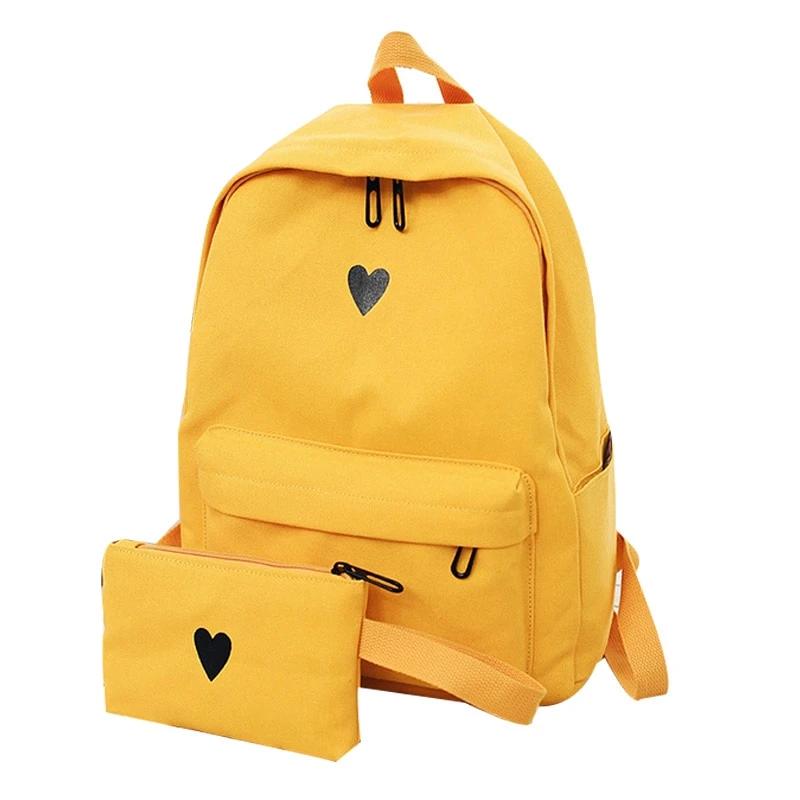 Heart Yellow Backpack