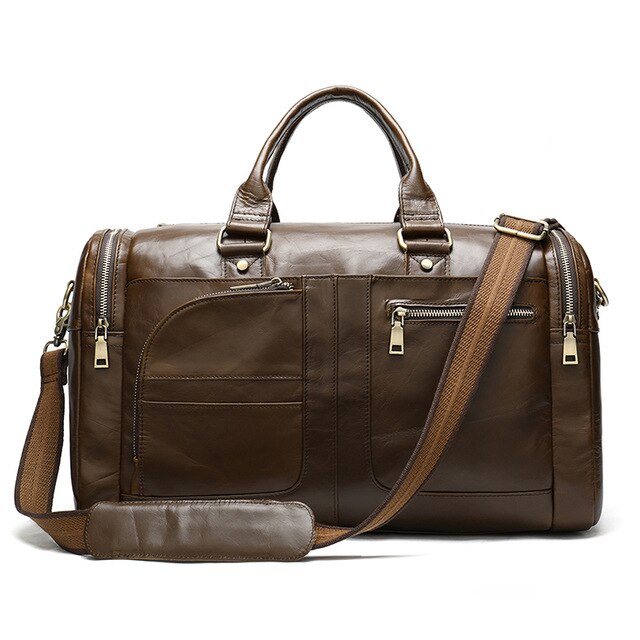 Men's genuine leather vingate duffel bag